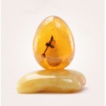  Инклюз, НФ-00000890, 70гр, Цельный янтарь,в форме пасхальное яйцо, фото 1 
