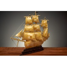  Корабль НФ-00000558,960 гр янтарь медовый, фото 2 