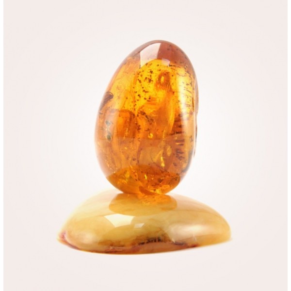  Инклюз, НФ-00000892, 56гр, Цельный янтарь,в форме пасхальное яйцо, фото 2 