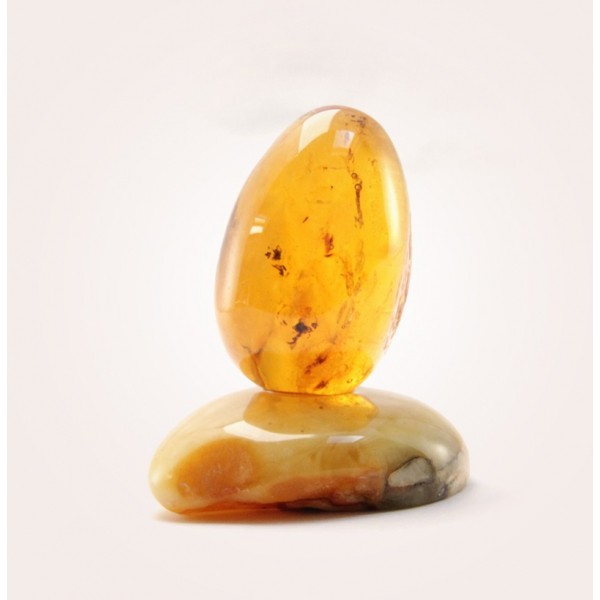  Инклюз, НФ-00000890, 70гр, Цельный янтарь,в форме пасхальное яйцо, фото 2 
