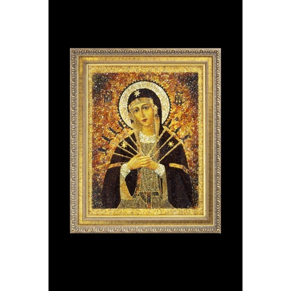  Икона Божией Матери НФ-00001570 2200 гр/янтарная крошка, фото 1 