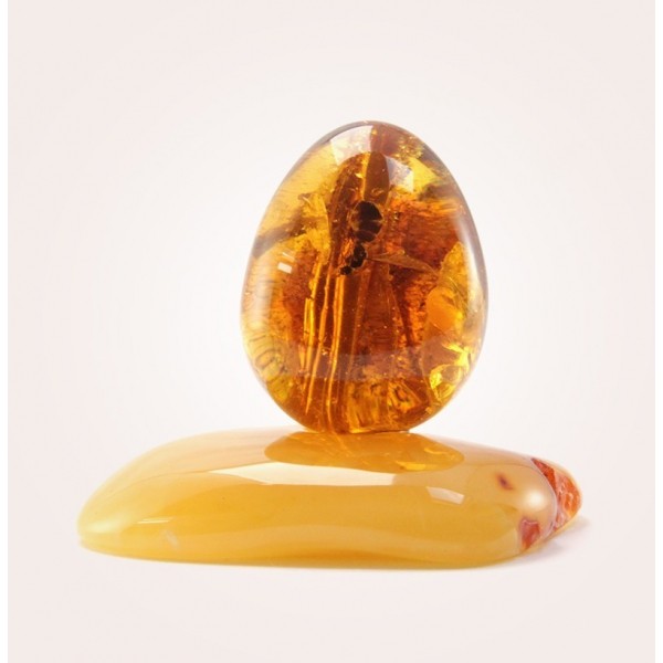  Инклюз, НФ-00000891, 50гр, Цельный янтарь,в форме пасхальное яйцо, фото 1 